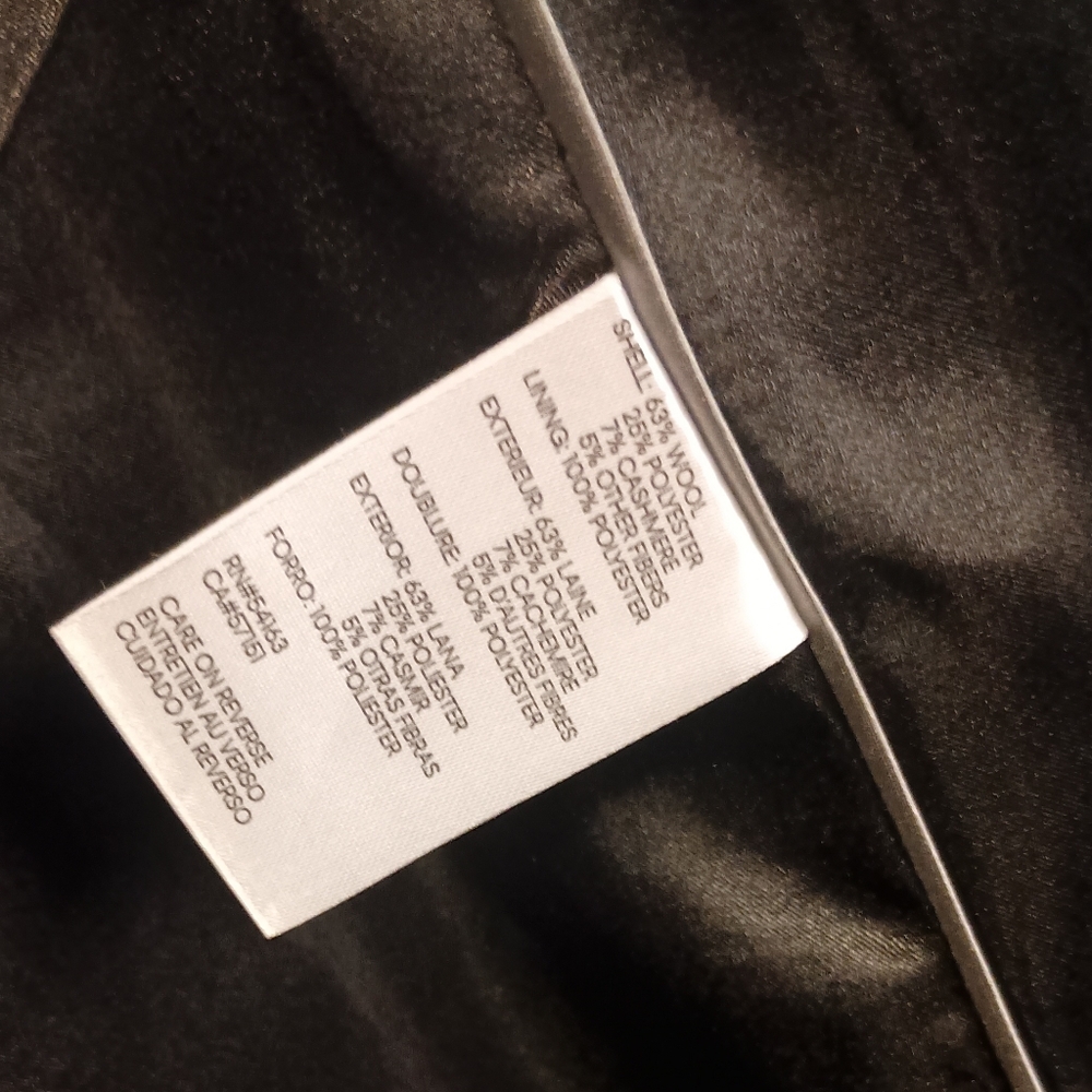 Calvin Klein- Classic Long Black Pea Coat- Size 2 - Picture 7 of 13